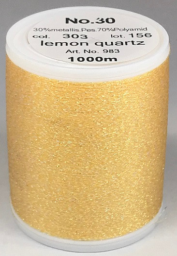 Unexpected textured dimension and dazzling embroidery is guaranteed with this sparkling metallised thread, exclusive to MADEIRA. Smoothly running festive and magnificent colours ensure glittering reflexes.

The Supertwist opal colours are denim-wash resistant have a deep richness and colour depth