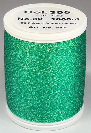Unexpected textured dimension and dazzling embroidery is guaranteed with this sparkling metallised thread, exclusive to MADEIRA. Smoothly running festive and magnificent colours ensure glittering reflexes.

The Supertwist opal colours are denim-wash resistant have a deep richness and colour depth