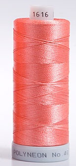 Madeira's 100% polyester embroidery thread, Polyneon is constructed of a specially developed raw material which eliminates looping, puckering and virtually all thread breaks.  Suitable for almost any application, Polyneon's unique formula makes this thread extremely durable and smooth running.  Vibrant colors, are glossy, as well as resistant to chlorine bleach, making Polyneon the ideal thread for embroidering on uniforms, safety garments and commercial linens.