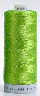 Madeira's 100% polyester embroidery thread, Polyneon is constructed of a specially developed raw material which eliminates looping, puckering and virtually all thread breaks.  Suitable for almost any application, Polyneon's unique formula makes this thread extremely durable and smooth running.  Vibrant colors, are glossy, as well as resistant to chlorine bleach, making Polyneon the ideal thread for embroidering on uniforms, safety garments and commercial linens.