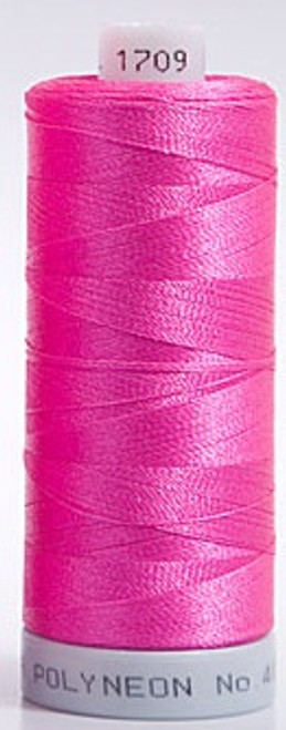 Madeira's 100% polyester embroidery thread, Polyneon is constructed of a specially developed raw material which eliminates looping, puckering and virtually all thread breaks.  Suitable for almost any application, Polyneon's unique formula makes this thread extremely durable and smooth running.  Vibrant colors, are glossy, as well as resistant to chlorine bleach, making Polyneon the ideal thread for embroidering on uniforms, safety garments and commercial linens.