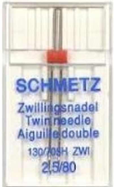 System 130/705 H ZWI NE 2.5

Needle distance 2.5mm, size 80/12 only. 

Ideal for pintucks, single and multicoloured decorative seams, hems.

1 twin needle per card - sold as 1 item.