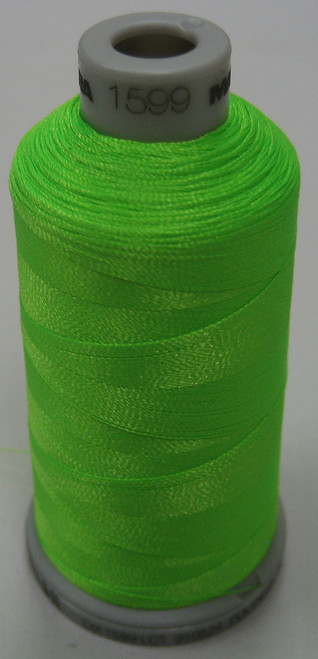 Madeira's 100% polyester embroidery thread, Polyneon is constructed of a specially developed raw material which eliminates looping, puckering and virtually all thread breaks.  Suitable for almost any application, Polyneon's unique formula makes this thread extremely durable and smooth running.  Vibrant colors, are glossy, as well as resistant to chlorine bleach, making Polyneon the ideal thread for embroidering on uniforms, safety garments and commercial linens.