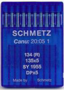 Schmetz Industrial Needles primarily used in Plain Sewers.

10 needles per slide - Sold per slide.

Regular Point available in all sizes listed

Light Ball Point Needles (SES) available sizes 60/8, 65/9, 70/10, 75/11, 80/12, 90/14, 100/16, 110/18, 120/19 and 130/22.

Medium Ball Point Needles (SUK) available in sizes 70/10, 80/12, 90/14, 100/16, 110/18.