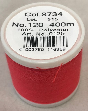 400 m of Aerofil Sew All Thread is the perfect meterage for the dedicated hobby sewer. A top quality sewing thread at an unbeatable price and the best cost performance ratio. The colours have been carefully selected and offer the optimum choice to fulfil all colour desires.

For best sewing results we recommend the use of the MADEIRA universal sewing needle size #80/12 of premium Titanium quality.