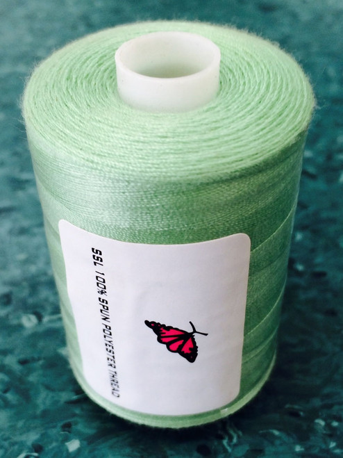 Article PS120, 1000 metres
This is a 2 ply thread with a 40/2 thread count. Ideal for over-locking and general sewing. 
Available in 34 colours on 1000m spools. Sometimes called Butterfly Thread.
Black, White, Natural, Mid Grey and Navy available on 5000m cones