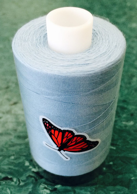 Article PS120, 1000 metres
This is a 2 ply thread with a 40/2 thread count. Ideal for over-locking and general sewing. 
Available in 34 colours on 1000m spools. Sometimes called Butterfly Thread.
Black, White, Natural, Mid Grey and Navy available on 5000m cones