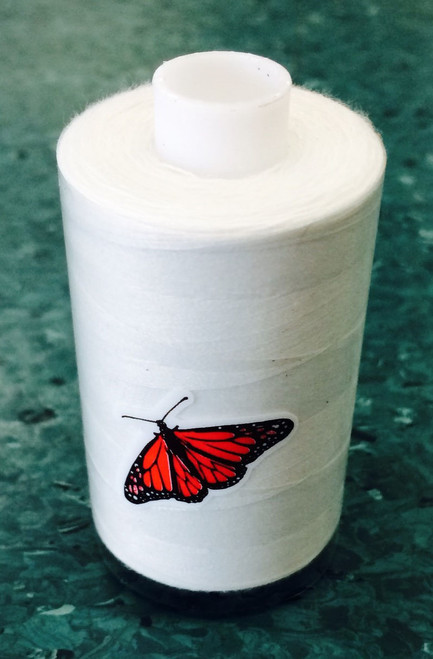 Article PS120, 1000 metres
This is a 2 ply thread with a 40/2 thread count. Ideal for over-locking and general sewing. 
Available in 34 colours on 1000m spools. Sometimes called Butterfly Thread.
Black, White, Natural, Mid Grey and Navy available on 5000m cones