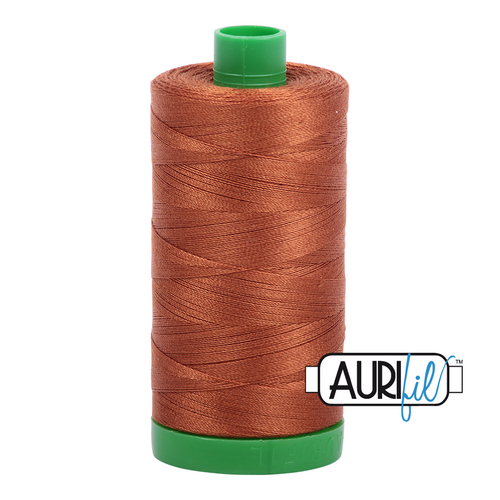 Aurifil 40 Wt 100% Cotton

1000mt (1094yds) Green Spool.

The 40wt range is a versatile, all purpose thread. Long-Arm quilters love how it can run at high speeds with little to no breakage.  

This is a high quality 100% Cotton thread, making it ideal for all forms machine work whether it is on Applique, for Quilting, Machine Piecing or Long-arm Quilting.

If you prefer to do things by hand, this is ideal for Cross stitching, Hand Piecing and work with Lace.

We have 270 colours available on 1000m(1094 yds) spools.