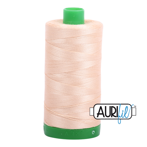 Aurifil 40 Wt 100% Cotton

1000mt (1094yds) Green Spool.

The 40wt range is a versatile, all purpose thread. Long-Arm quilters love how it can run at high speeds with little to no breakage.  

This is a high quality 100% Cotton thread, making it ideal for all forms machine work whether it is on Applique, for Quilting, Machine Piecing or Long-arm Quilting.

If you prefer to do things by hand, this is ideal for Cross stitching, Hand Piecing and work with Lace.

We have 270 colours available on 1000m(1094 yds) spools.