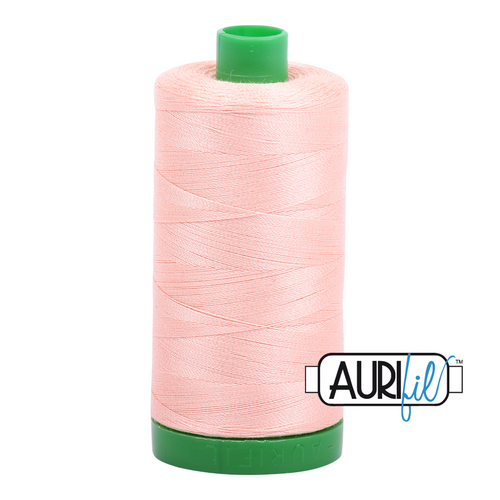 Aurifil 40 Wt 100% Cotton

1000mt (1094yds) Green Spool.

The 40wt range is a versatile, all purpose thread. Long-Arm quilters love how it can run at high speeds with little to no breakage.  

This is a high quality 100% Cotton thread, making it ideal for all forms machine work whether it is on Applique, for Quilting, Machine Piecing or Long-arm Quilting.

If you prefer to do things by hand, this is ideal for Cross stitching, Hand Piecing and work with Lace.

We have 270 colours available on 1000m(1094 yds) spools.