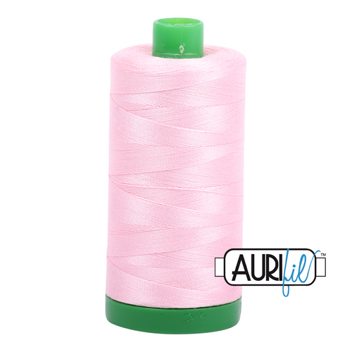 Aurifil 40 Wt 100% Cotton

1000mt (1094yds) Green Spool.

The 40wt range is a versatile, all purpose thread. Long-Arm quilters love how it can run at high speeds with little to no breakage.  

This is a high quality 100% Cotton thread, making it ideal for all forms machine work whether it is on Applique, for Quilting, Machine Piecing or Long-arm Quilting.

If you prefer to do things by hand, this is ideal for Cross stitching, Hand Piecing and work with Lace.

We have 270 colours available on 1000m(1094 yds) spools.