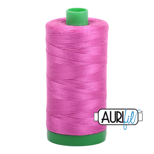 Aurifil 40 Wt 100% Cotton

1000mt (1094yds) Green Spool.

The 40wt range is a versatile, all purpose thread. Long-Arm quilters love how it can run at high speeds with little to no breakage.  

This is a high quality 100% Cotton thread, making it ideal for all forms machine work whether it is on Applique, for Quilting, Machine Piecing or Long-arm Quilting.

If you prefer to do things by hand, this is ideal for Cross stitching, Hand Piecing and work with Lace.

We have 270 colours available on 1000m(1094 yds) spools.