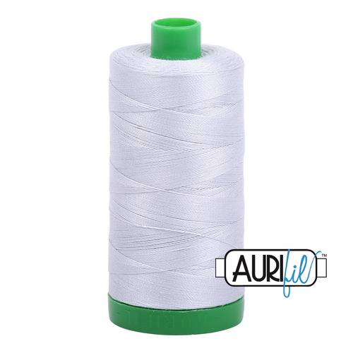 Aurifil 40 Wt 100% Cotton

1000mt (1094yds) Green Spool.

The 40wt range is a versatile, all purpose thread. Long-Arm quilters love how it can run at high speeds with little to no breakage.  

This is a high quality 100% Cotton thread, making it ideal for all forms machine work whether it is on Applique, for Quilting, Machine Piecing or Long-arm Quilting.

If you prefer to do things by hand, this is ideal for Cross stitching, Hand Piecing and work with Lace.

We have 270 colours available on 1000m(1094 yds) spools.