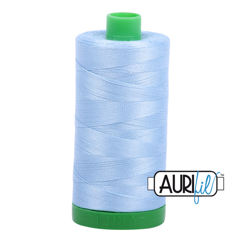 Aurifil 40 Wt 100% Cotton

1000mt (1094yds) Green Spool.

The 40wt range is a versatile, all purpose thread. Long-Arm quilters love how it can run at high speeds with little to no breakage.  

This is a high quality 100% Cotton thread, making it ideal for all forms machine work whether it is on Applique, for Quilting, Machine Piecing or Long-arm Quilting.

If you prefer to do things by hand, this is ideal for Cross stitching, Hand Piecing and work with Lace.

We have 270 colours available on 1000m(1094 yds) spools.