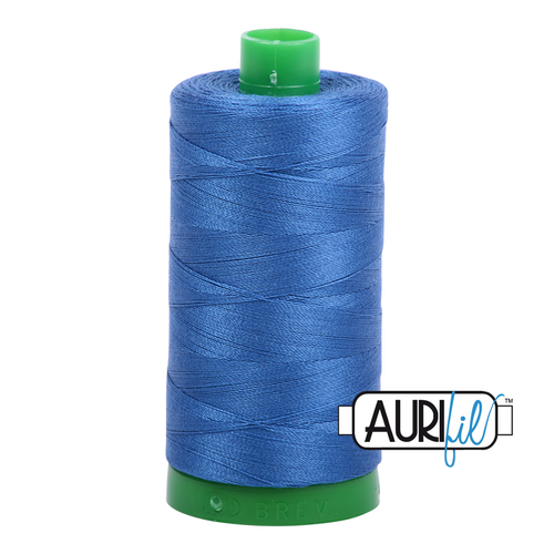 Aurifil 40 Wt 100% Cotton
1000mt (1094yds) Green Spool.
The 40wt range is a versatile, all purpose thread. Long-Arm quilters love how it can run at high speeds with little to no breakage.
This is a high quality 100% Cotton thread, making it ideal for all forms machine work whether it is on Applique, for Quilting, Machine Piecing or Long-arm Quilting.
If you prefer to do things by hand, this is ideal for Cross stitching, Hand Piecing and work with Lace.
We have 270 colours available on 1000m(1094 yds) spools. Aurifil 40 Wt 100% Cotton
1000mt (1094yds) Green Spool.
The 40wt range is a versatile, all purpose thread. Long-Arm quilters love how it can run at high speeds with little to no breakage.
This is a high quality 100% Cotton thread, making it ideal for all forms machine work whether it is on Applique, for Quilting, Machine Piecing or Long-arm Quilting.
If you prefer to do things by hand, this is ideal for Cross stitching, Hand Piecing and work with Lace.
We have 270 colours available on 1000m(1094 yds) spools.