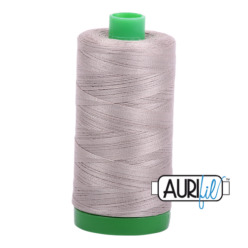 Aurifil 40 Wt 100% Cotton

1000mt (1094yds) Green Spool.

The 40wt range is a versatile, all purpose thread. Long-Arm quilters love how it can run at high speeds with little to no breakage.  

This is a high quality 100% Cotton thread, making it ideal for all forms machine work whether it is on Applique, for Quilting, Machine Piecing or Long-arm Quilting.

If you prefer to do things by hand, this is ideal for Cross stitching, Hand Piecing and work with Lace.

We have 270 colours available on 1000m (1094 yds) spools.