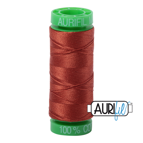 270 colours available on 150m (164 yards) spools.
•	The 40 weight t range is a versatile, all-purpose thread. Long-Arm quilters love how it can run at high speeds with 
         little to no breakage. 
•	This is a high quality 100% Cotton thread, making it ideal for all forms machine work whether it is on Applique, for 
        Quilting, Machine Piecing or Long-arm Quilting.
•	Perfect for that small project, ideal for Cross stitching, Hand Piecing and work with Lace.