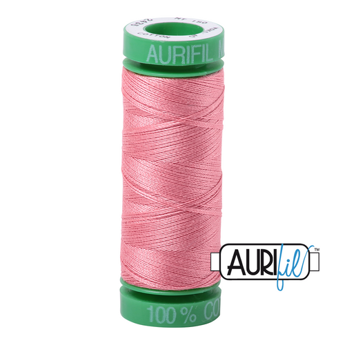 270 colours available on 150m (164 yards) spools.
•	The 40 weight t range is a versatile, all-purpose thread. Long-Arm quilters love how it can run at high speeds with 
         little to no breakage. 
•	This is a high quality 100% Cotton thread, making it ideal for all forms machine work whether it is on Applique, for 
        Quilting, Machine Piecing or Long-arm Quilting.
•	Perfect for that small project, ideal for Cross stitching, Hand Piecing and work with Lace.