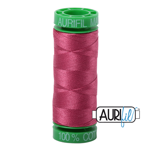 270 colours available on 150m (164 yards) spools.
•	The 40 weight t range is a versatile, all-purpose thread. Long-Arm quilters love how it can run at high speeds with 
         little to no breakage. 
•	This is a high quality 100% Cotton thread, making it ideal for all forms machine work whether it is on Applique, for 
        Quilting, Machine Piecing or Long-arm Quilting.
•	Perfect for that small project, ideal for Cross stitching, Hand Piecing and work with Lace.