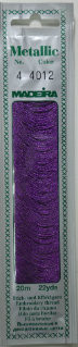 20 m
60 % Viscose– 40% metallised Polyester

Metallic No. 4 adds metallic shine and a festive look to your embroidery. It is very soft and supple and may be divided into four strands for easy embroidery onto different textures
