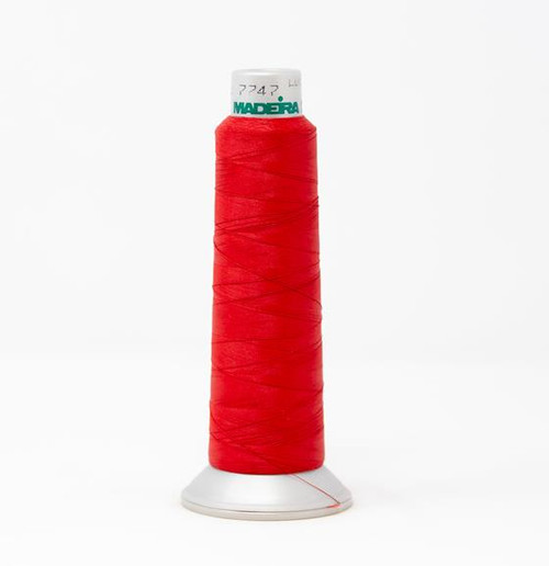 Madeira Frosted Matt is a durable Polyester thread with a Cotton appearance. 
The only matte finish embroidery thread around!