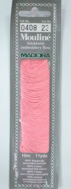 10 m Art. 017 100 % mercerised stranded cotton MADEIRAs stylish 6 strand cotton floss is made from finest high quality long staple Egyptian cotton. Only this special Egyptian cotton guarantees the beautiful softness and lustre found in Madeira Mouliné. It is dyed by using processes that do not involve any carcinogens or banned AZO dyestuffs. The result is a superb quality thread which is fast in colour and fully washable to 95°C (210 F).