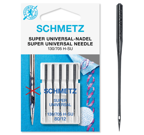Super Universal Needle - Nonstick

Gone are the days of adhesive residue sticking to the eye of the needle and slowing up your work. Schmetz have introduced the Super Universal Non Stick Needle.

Embroidery work becomes a breeze and skipped stitches a thing of the past with the larger than normal eye.

Due to the large size of the eye, sizing will be different to that of your regular needle eye. The size 80/12 Non Stick eye for example, would be a 100/16 for a regular Universal eye. 

Ideal for General Sewing, Machine Embroidery, Appliqué, Hook and loop tapes.

Available in sizes - 70/10, 80/12, 90/14, 100/16.

Card of 5 needles sold as 1 card.