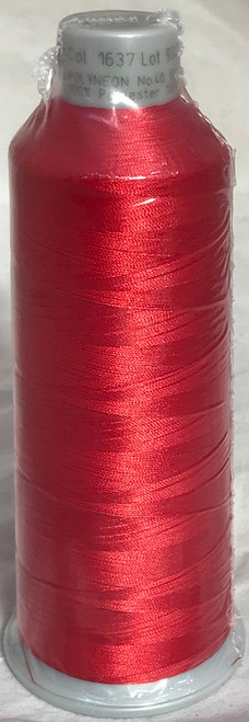 Madeira's 100% polyester embroidery thread, Polyneon is constructed of a specially developed raw material which eliminates looping, puckering and virtually all thread breaks.  Suitable for almost any application, Polyneon's unique formula makes this thread extremely durable and smooth running.  Vibrant colors, are glossy, as well as resistant to chlorine bleach, making Polyneon the ideal thread for embroidering on uniforms, safety garments and commercial linens.