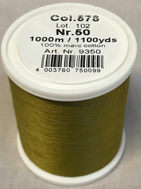 1000m Art.9350
100% mercerized cotton

Cotona No.50 is the perfect thread made of the best Egyptian cotton. Professionals choice for their home sewing and embroidery machine.

For best results we recommend the use of the MADEIRA universal embroidery needle #75/11 and the fine MADEIRA underthread Bobbinfil No. 80.