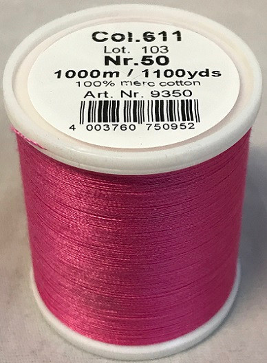 1000m Art.9350
100% mercerized cotton

Cotona No.50 is the perfect thread made of the best Egyptian cotton. Professionals choice for their home sewing and embroidery machine.

For best results we recommend the use of the MADEIRA universal embroidery needle #75/11 and the fine MADEIRA underthread Bobbinfil No. 80.