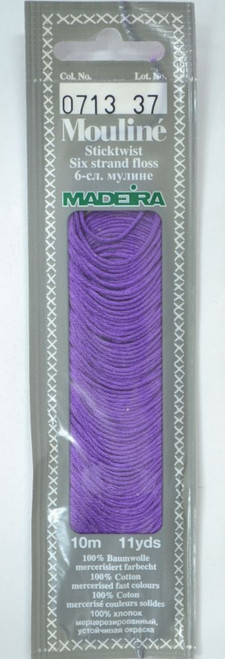 10 m Art. 017 100 % mercerised stranded cotton MADEIRAs stylish 6 strand cotton floss is made from finest high quality long staple Egyptian cotton. Only this special Egyptian cotton guarantees the beautiful softness and lustre found in Madeira Mouliné. It is dyed by using processes that do not involve any carcinogens or banned AZO dyestuffs. The result is a superb quality thread which is fast in colour and fully washable to 95°C (210 F).