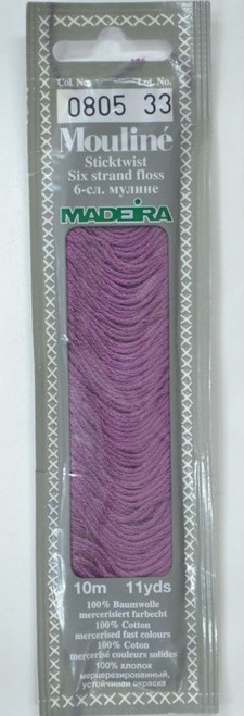 10 m Art. 017 100 % mercerised stranded cotton MADEIRAs stylish 6 strand cotton floss is made from finest high quality long staple Egyptian cotton. Only this special Egyptian cotton guarantees the beautiful softness and lustre found in Madeira Mouliné. It is dyed by using processes that do not involve any carcinogens or banned AZO dyestuffs. The result is a superb quality thread which is fast in colour and fully washable to 95°C (210 F).