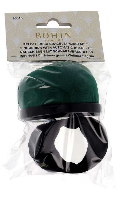 Great little tool, the wrist pincushion goes where you go and saves looking for pins when you are standing there holding an area to secure. Use this while working on a project to hold all of your loose pins and needles.
Flexible wrist bracelet makes it suitable for all arm types.
1 Velvet Pincushion on a slap on wrist bracelet.