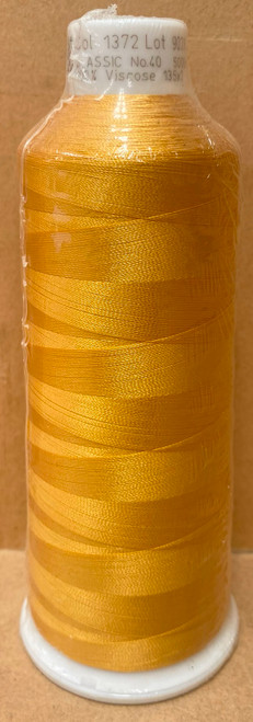 Rayon unites beauty and quality for an extraordinary bright and distinct stitched design. The high quality artificial silk, also known as viscose, is a natural product manufactured and modeled on the silk worm. Rayon is the result of a complex and elaborate production process where cellulose is converted into a high strength filament viscose yarn.

The rayon thread 7 out of 10 professionals specify for their demanding commercial machines. Why? For exactly the same reasons you should: high tensile strength and exceptional color fastness.
