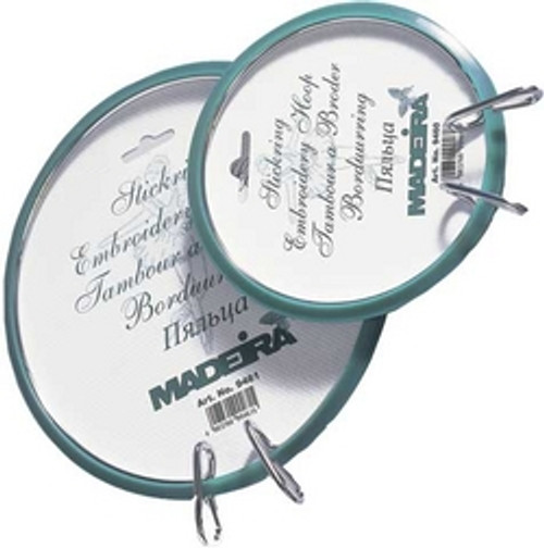 The MADEIRA embroidery hoops frame any fabric easily and are perfect for hand and machine embroidery. Indispensable in combination with MADEIRAs wash away AVALON because the spring mechanism makes it easy to frame and the two handles allow the frame to be moved easily. Even larger designs are accommodated as the hoop may be re-positioned in a snap.