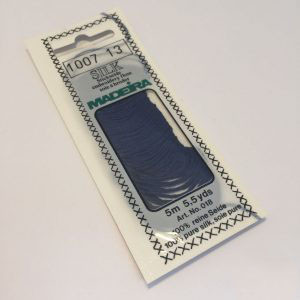 5 m (5.5 yds) Art. 018
100 % pure silk 4-strand embroidery floss

Silk is the queen of all natural fibres and adds a lovely soft and luxurious lustre to your stitching.  Try Silk instead of using cotton floss and see dreams come true with the most valuable hand embroidery thread.

Silk is available in a practical non-polluting 5 m spiral pack which keeps the valuable silk thread clean and tangle free.