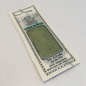 5 m (5.5 yds) Art. 018
100 % pure silk 4-strand embroidery floss

Silk is the queen of all natural fibres and adds a lovely soft and luxurious lustre to your stitching.  Try Silk instead of using cotton floss and see dreams come true with the most valuable hand embroidery thread.

Silk is available in a practical non-polluting 5 m spiral pack which keeps the valuable silk thread clean and tangle free.