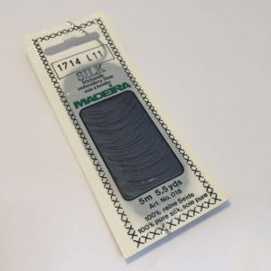 5 m (5.5 yds) Art. 018
100 % pure silk 4-strand embroidery floss

Silk is the queen of all natural fibres and adds a lovely soft and luxurious lustre to your stitching.  Try Silk instead of using cotton floss and see dreams come true with the most valuable hand embroidery thread.

Silk is available in a practical non-polluting 5 m spiral pack which keeps the valuable silk thread clean and tangle free.