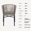 Holt Arm Chair - Natural Weave specifications: Height 78cm, Width 56cm, Depth 58cm, Seat Height 46cm, Weight 4.2kg