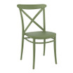 Cross Side Chair - Olive Green_Plastic Cross back chair_polypro cross back chair_outdoor cross back chair_stacking