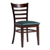 Sheldon Side Chair - Medium Brown - Upholstered in Vintage Teal_Classic Restaurant Dining Chair_Cafe Chair