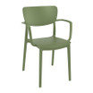 Lisa Arm Chair - Plastic - Stackable - Olive Green_stackable cafe_restaurant_outdoor chair