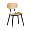 Juna Side Chair - Oak Veneered Plywood - Full Metal Frame