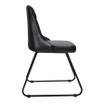 Lucero Side Chair - Vintage Black_Leather Restaurant Dining Chair_Leather Bar Chair_side view