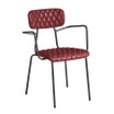 KARA Armchair – Diamond Stitched - Vintage Red_leather look restaurant dining armchair