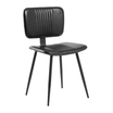 Lattani Side Chair - Genuine Leather - Black