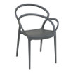 Mila Chair - Dark Grey_outdoor commercial plastic stacking chair_abstract stacking cafe chair_funky outdoor plastic pub chair