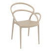 Mila Chair - Taupe_outdoor commercial plastic stacking chair_abstract stacking cafe chair_funky outdoor plastic pub chair