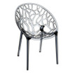 Crystal Arm Chair - Plastic - Stackable - Clear Smoke Grey